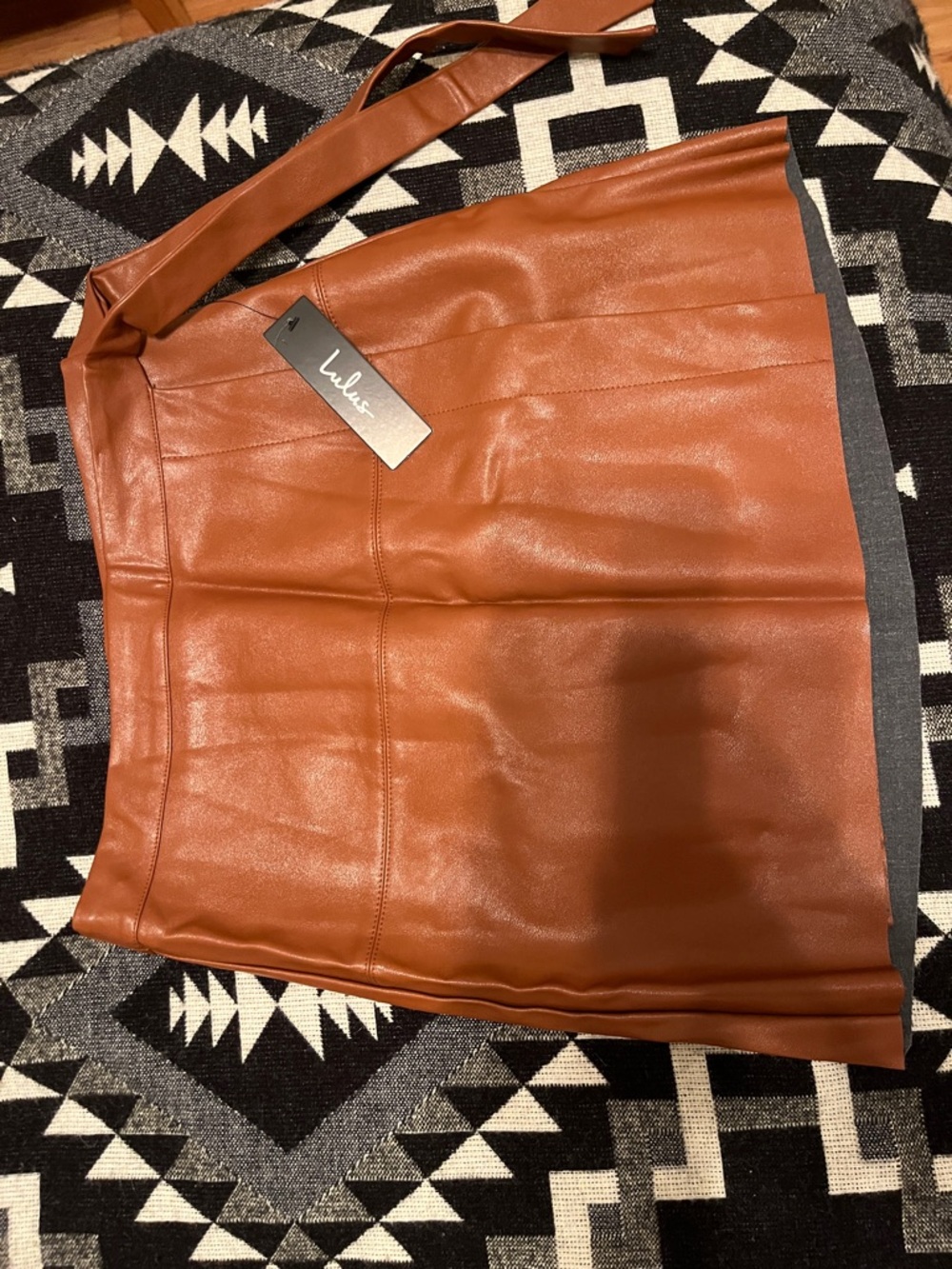 Lulu's walnut Brown Faux Leather Mini Skirt